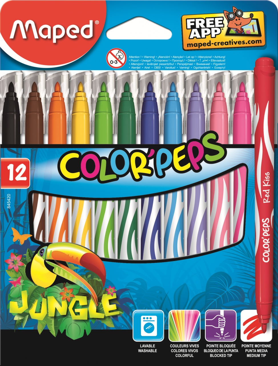 Фломастеры Jungle 12 шт Maped 845420