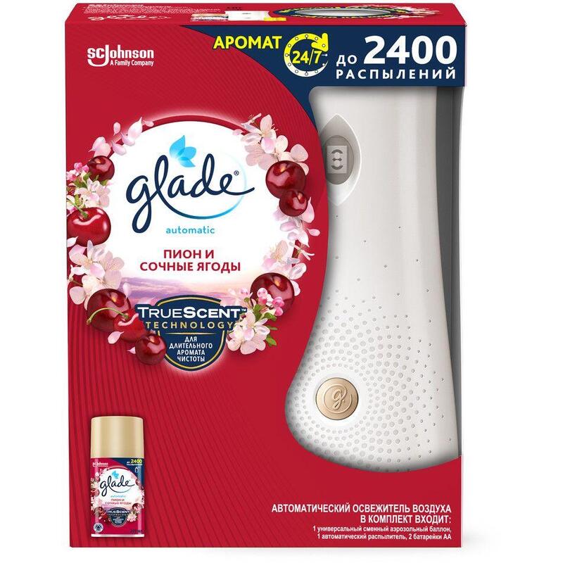 Освежитель воздуха Glade автоматич+смен.баллон Пион и сочные ягоды 269мл 1107183 692446