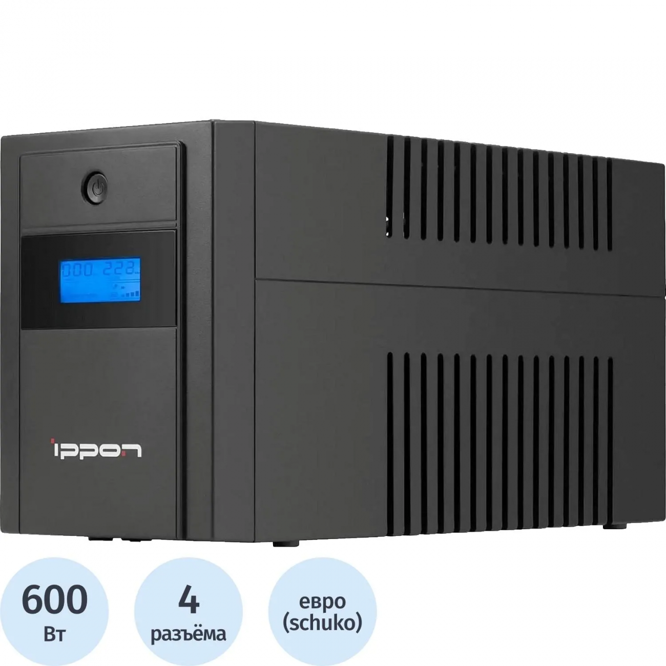 ИБП Ippon Back Basic 1200 LCD Euro 600Вт 1200ВА черный(1687965) 2070046