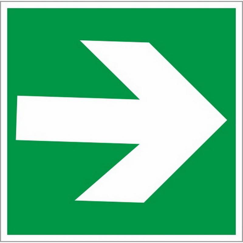 Знак безопасности E02-01 Направл.стрелка (плёнка,ф/л,200х200) уп.10шт Технотерра 331972