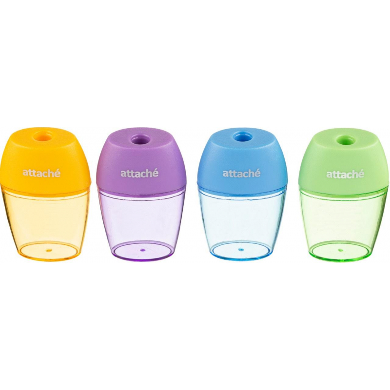 Точилка Attache Bright Colours 1 отв. цветной контейнер, в асс.и 1384115