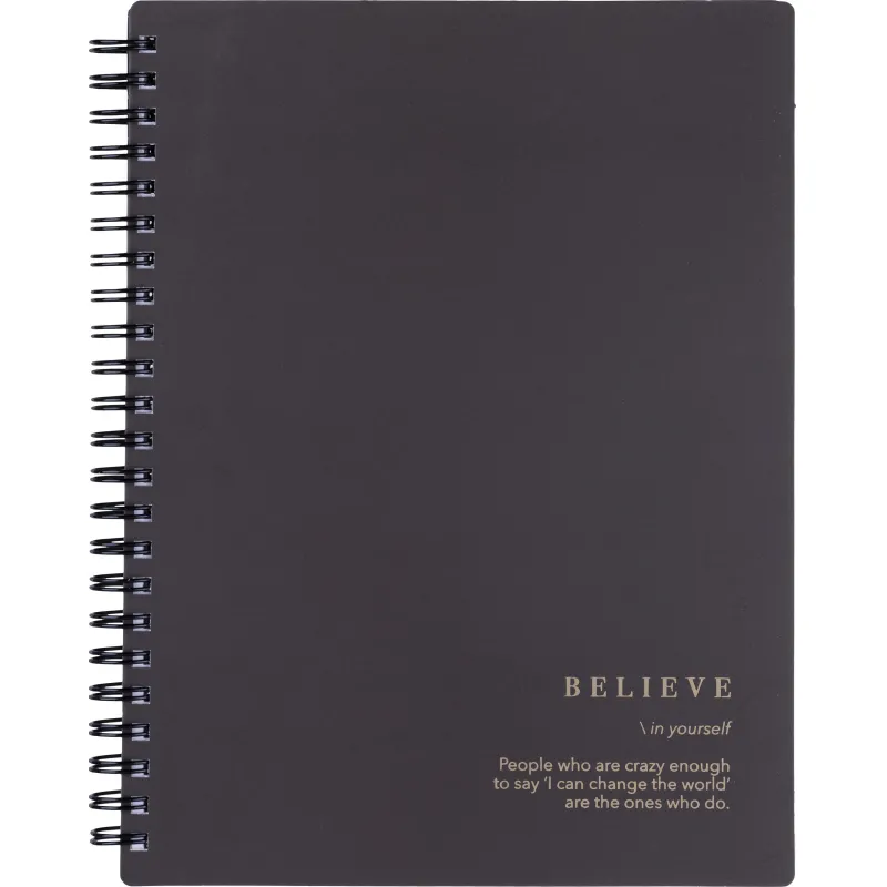 Тетрадь общая, BS, А5, 120л. клетка, спираль. Believe, черный N4200 Be Smart 2054627