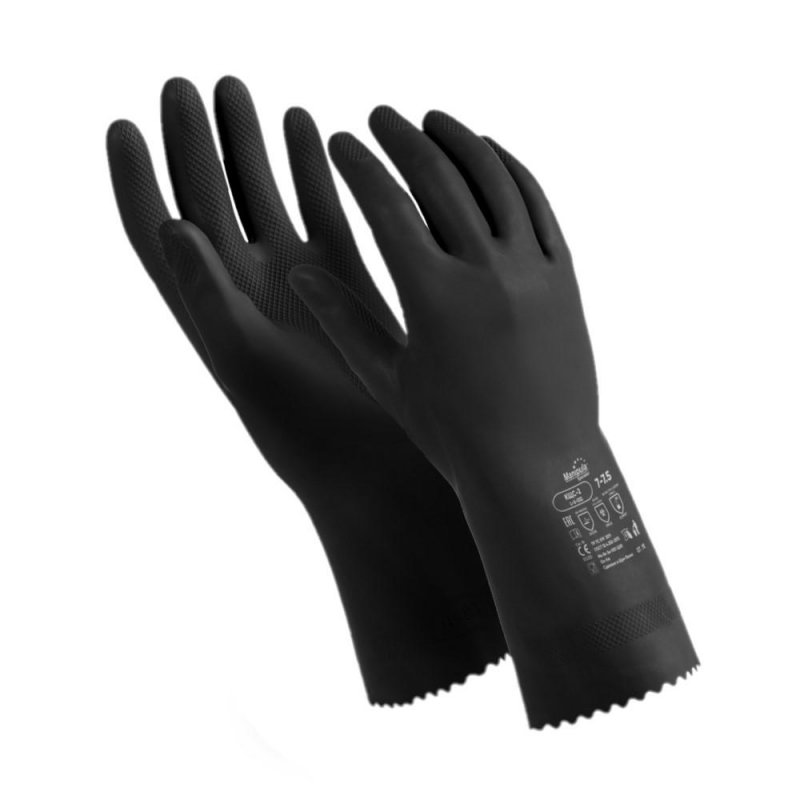 Перчатки защитные латекс,черный Manipula КЩС-2 (L-U-032/CG-943) р.9-9,5 Manipula Specialist 1425098 лат. КЩС тип II