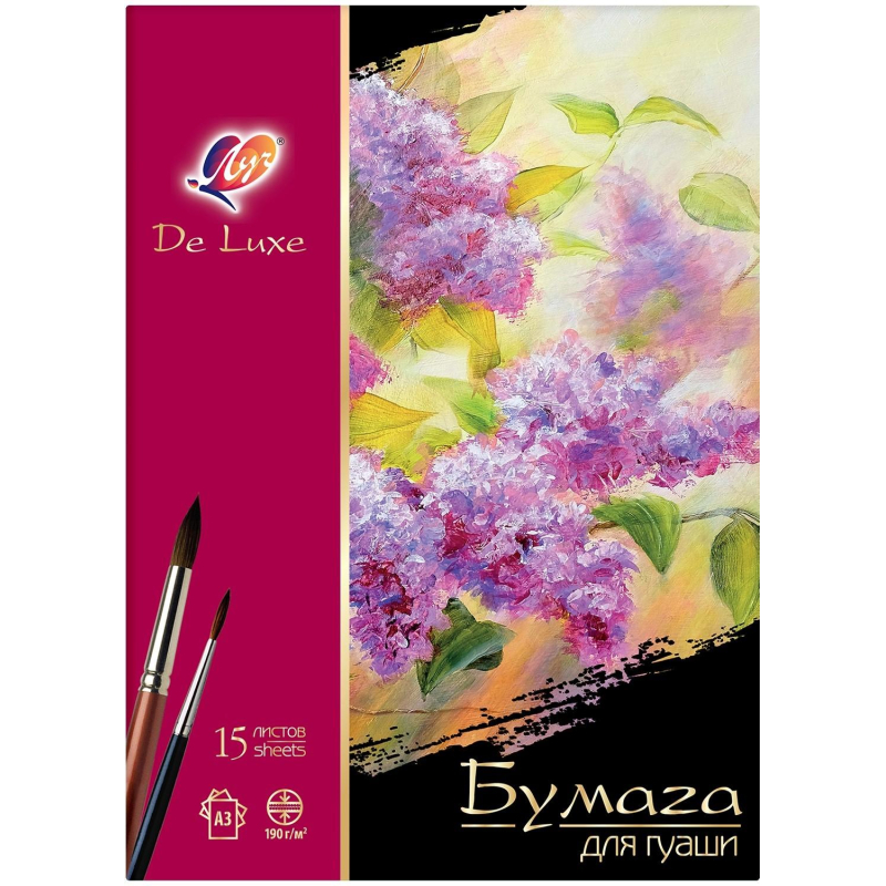 Бумага д/гуаши Луч De Luxe А3 297x420. 15л в папке 32С 2080-08 1619278