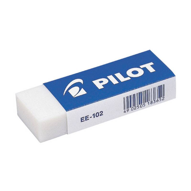 Ластик PILOT EE102 винил, карт.держатель, цв.белый, Япония, 61?22?12 мм. 613173