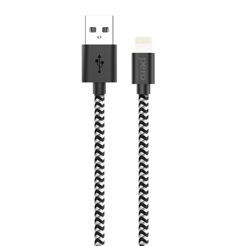 Кабель USB PERO DC-04 8-pin Lightning, 2А, 1м, Silver-black Pero 1598868 4603740875950