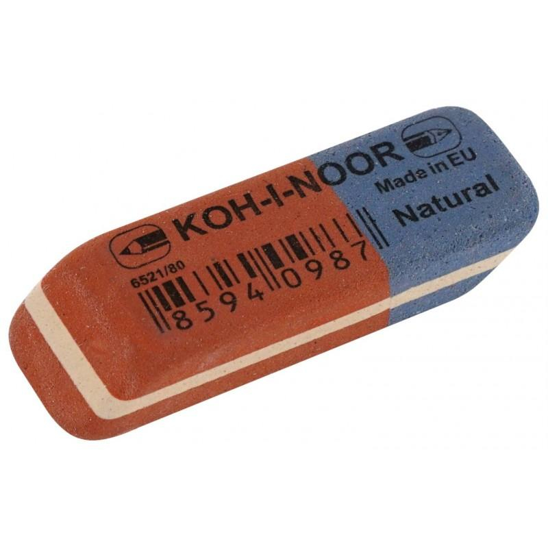 Ластик Koh-I-Noor 6521/80, 41х14х8мм д/графита и чернил сине-красный 1682208 6521080006KDRU