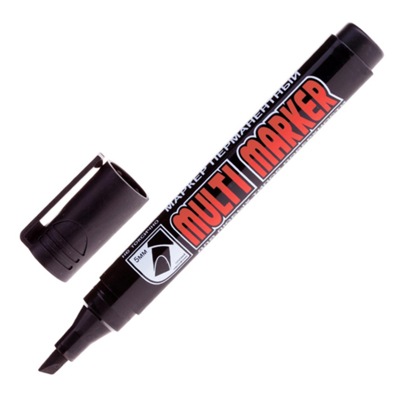 Маркер перманентный Crown Multi Marker 5 мм скошенный черный 1556208