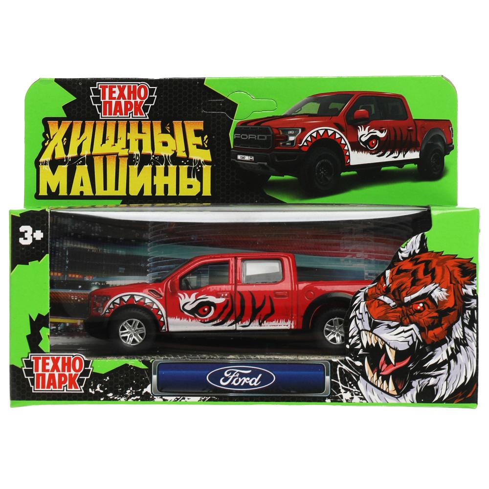 Машина металл Форд F150 Раптор Хищники, 12 см. красный Технопарк F150RAP-12PRE-RD