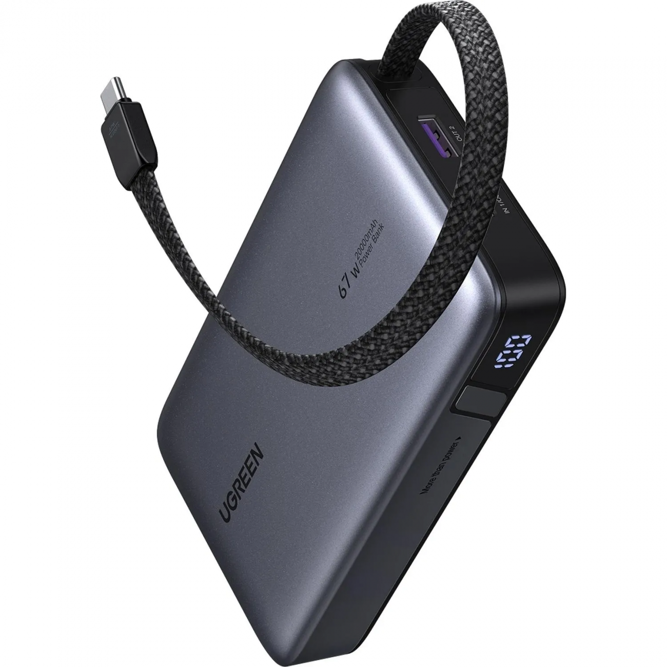 Внешний аккумулятор UGREEN PB550(85166B)67W 20000mAh USB-C&A +каб/сер.косм 2465217