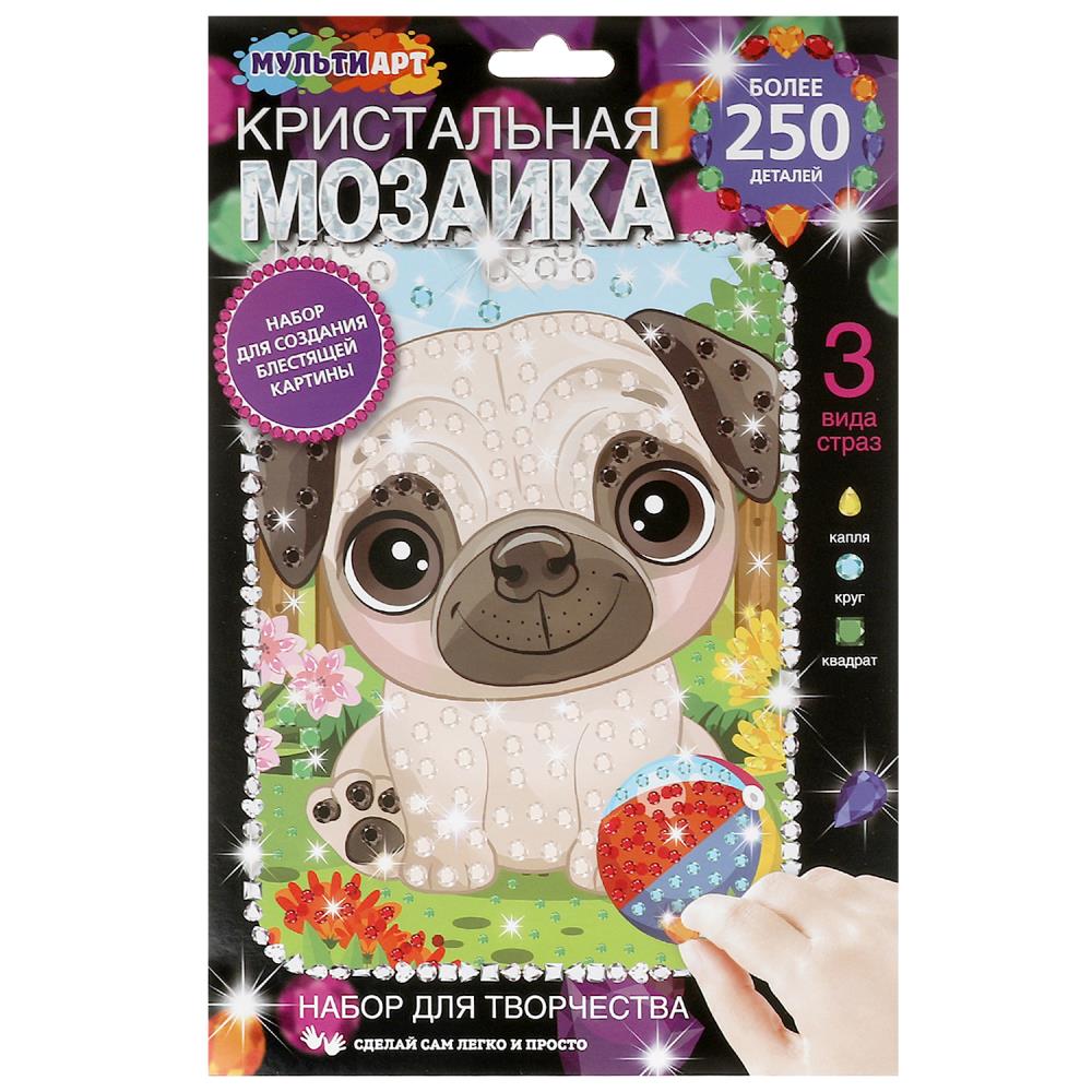 Кристальная мозаика 17х23 см. бульдог MultiArt CRYST-PESIKI