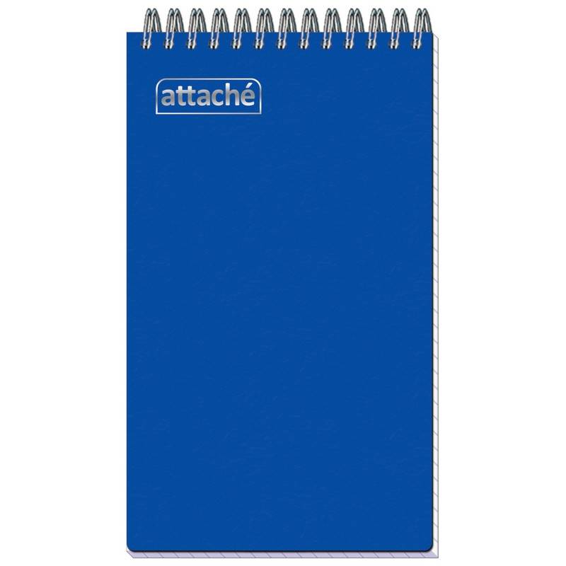 Блокнот Attache Plastic А6+ 80 л. синий в клетку спираль (101х170 мм) 204994