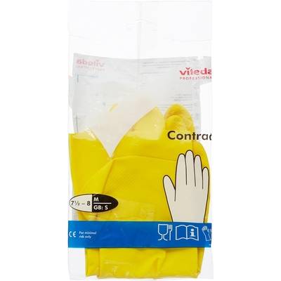 Перчатки резиновые Vileda Profes Контракт латекс хлоп.напыл желт р.M 101017 Vileda Professional 515176