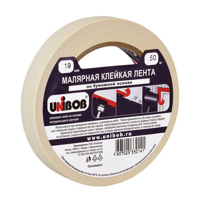 Клейкая лента малярная Unibob 19мм х 50м 854509