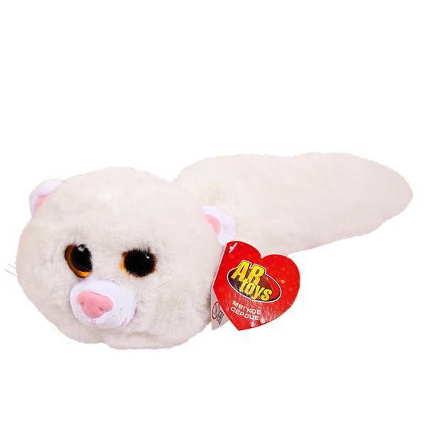 Кошка белая, мягконабивная, 40см Abtoys M2046
