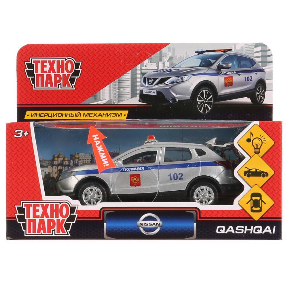 Машина металлическая "Nissan Qashqai Полиция" 12см, свет/звук, с инерцией Технопарк QASHQAI-P-SL