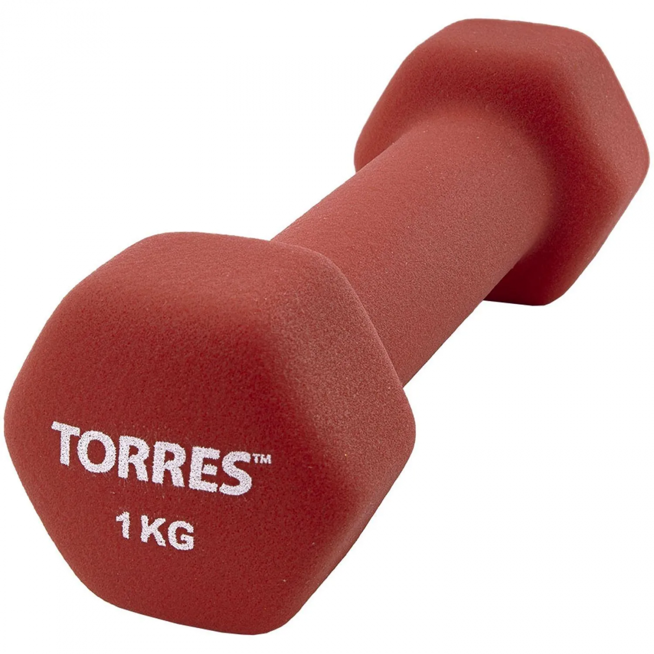 Гантель TORRES 1 кг, PL55011, металл в неопреновой оболочке,6гр, красный 2009745