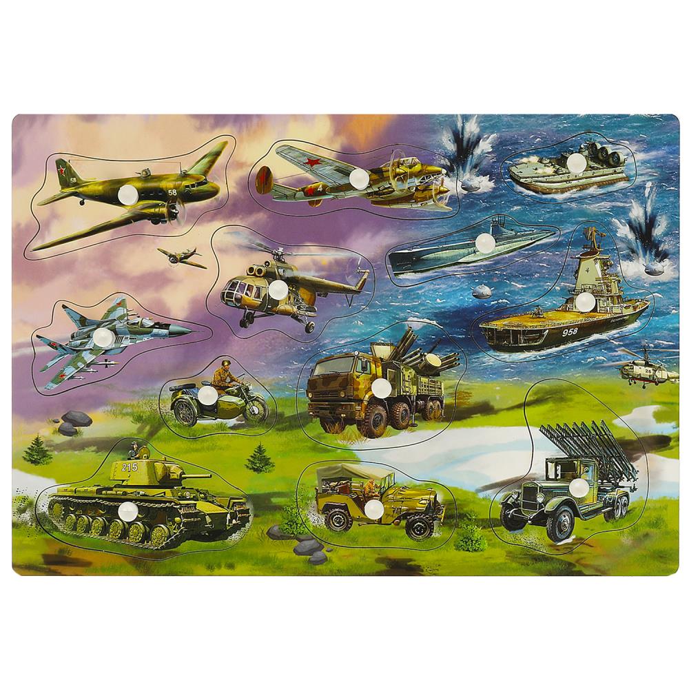 Игрушка деревянная рамка-вкладыш с ручками, 28х19,5 см. Буратино W0291