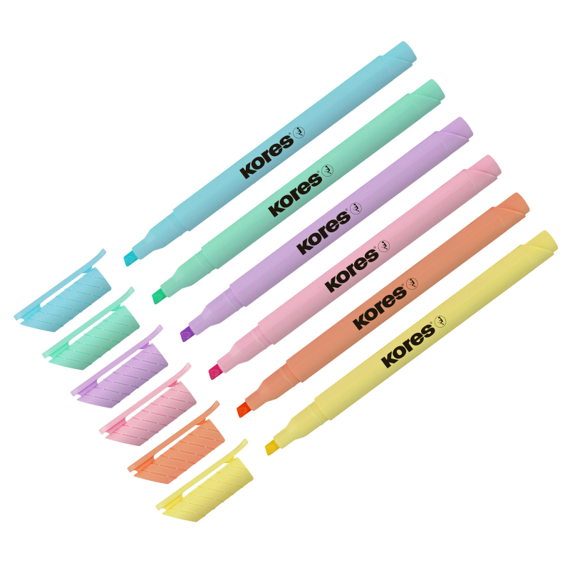 Набор тексовыделителей KORES HIGH LINER PASTEL 6цв 1-4 мм скош нак 36246 1336208