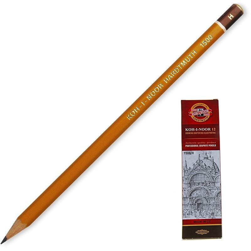 Карандаш чернографитный Koh-I-Noor 1500 H заточенный 41790
