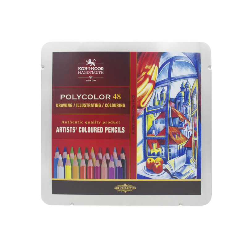 Карандаши цветные худож polycolor 3826 48цв/наб мет.кор. 3826048001PLRU Koh-I-Noor 1618091