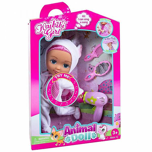Кукла Kaibibi-animal Единорог, 30 см, звук AbToys BLD280-2