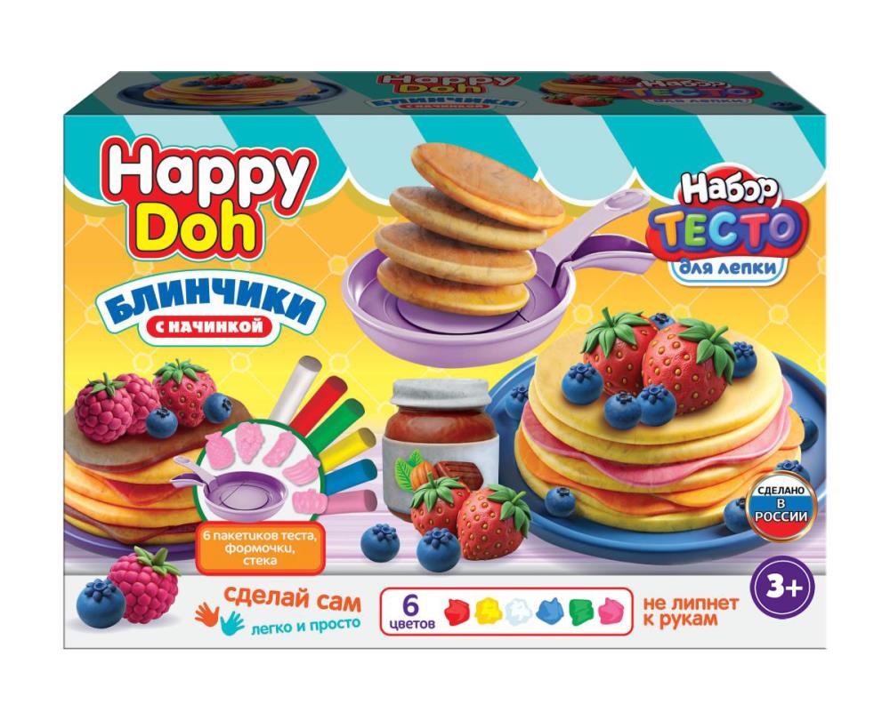 Набор для лепки с формочками Блинчики с начинками, 24 см, Happy Doh HAPPY DOH PDSET-124770