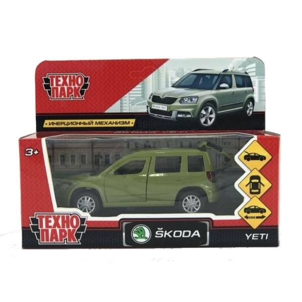 Машина металл "Skoda Yeti" длина 12 см. открываются двери, инерционная. Технопарк YETI-GN