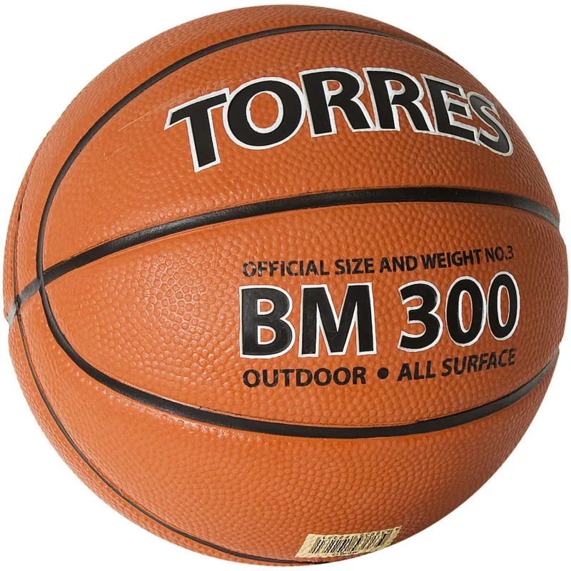 Мяч баск. трен. TORRES BM300, B02013, р.3 темнооранжево-черный 1996752