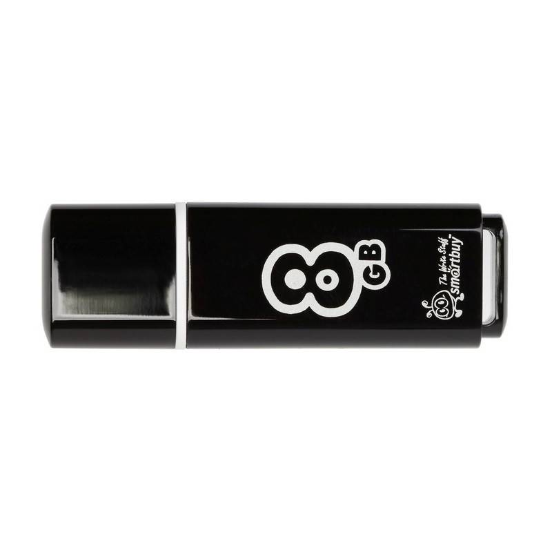 Флеш-память SmartBuy Glossy series 8 Gb USB 2.0 черная SB8GBGS-K 445919