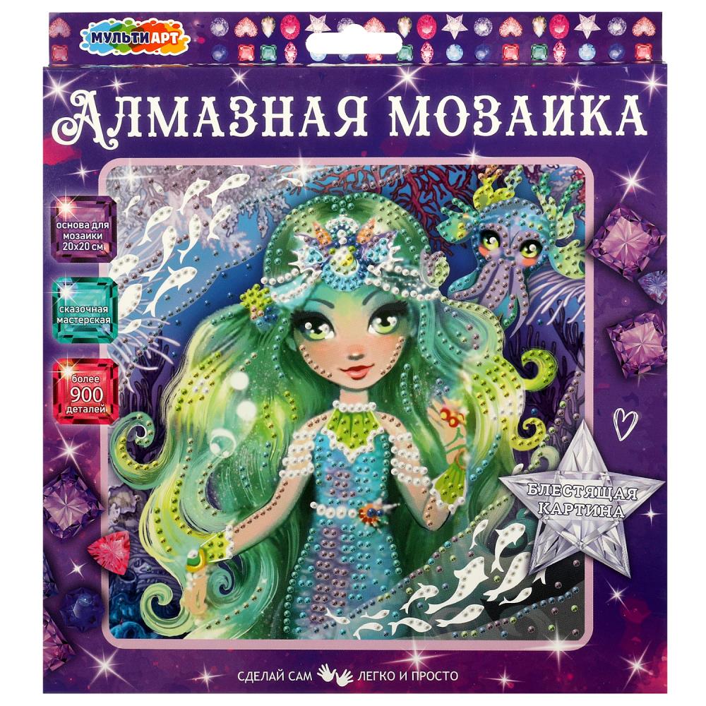 Алмазная мозаика Цветочная Фея, 20х20 см. MultiArt AM20X20-102681