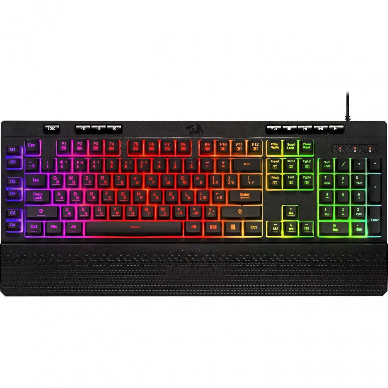 Клавиатура Redragon Shiva (77689)игр. провод.RU,RGB,26 anti-ghost,мембран 2318998