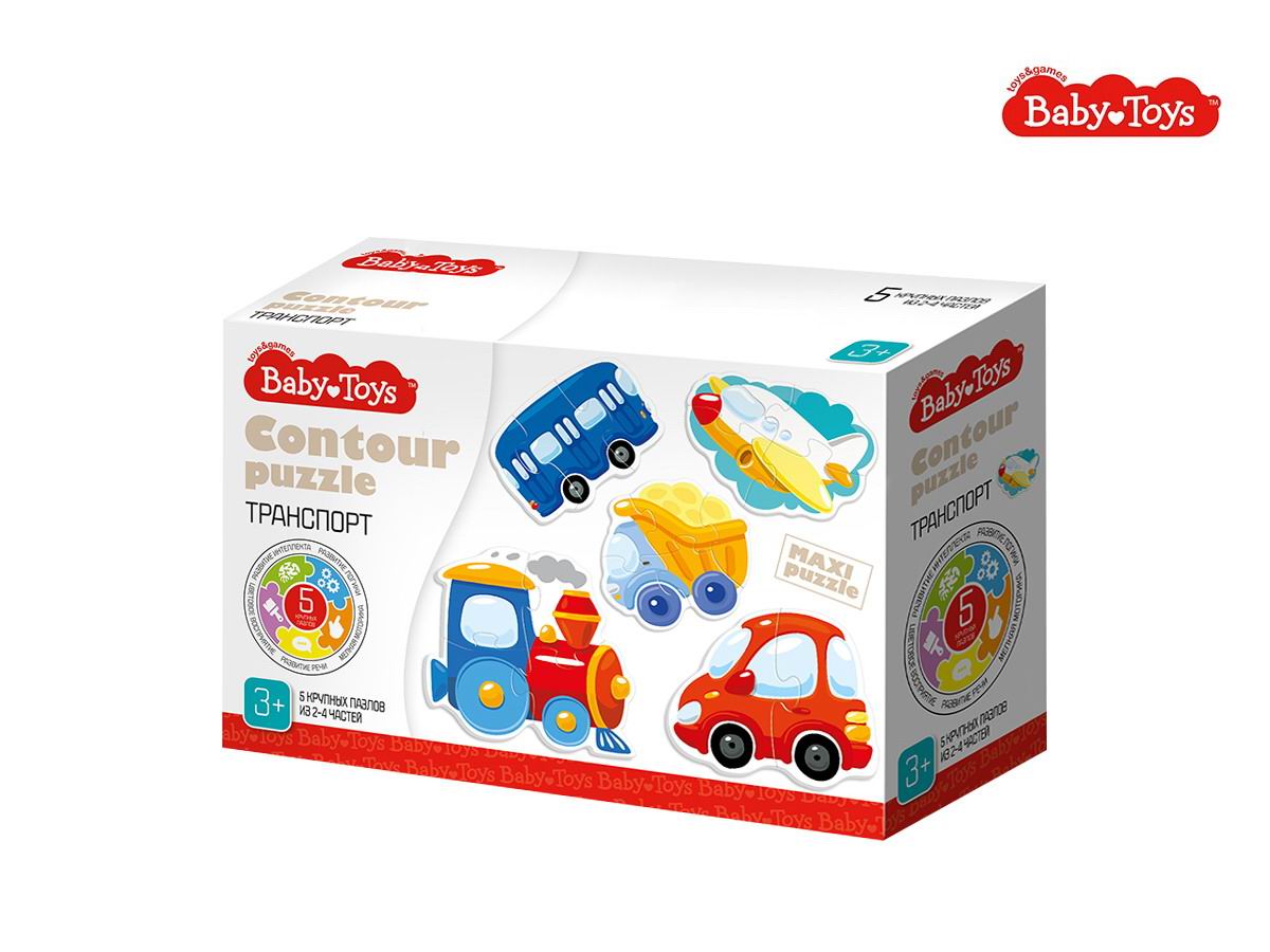 Пазлы контурные Baby Toys Транспорт 04118ДК