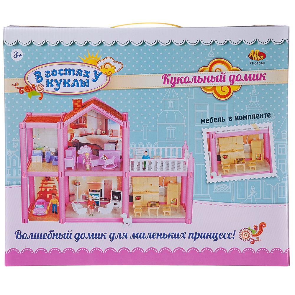 Игровой набор Abtoys Кукольный дом с мебелью и человечками 113 деталей PT-01549