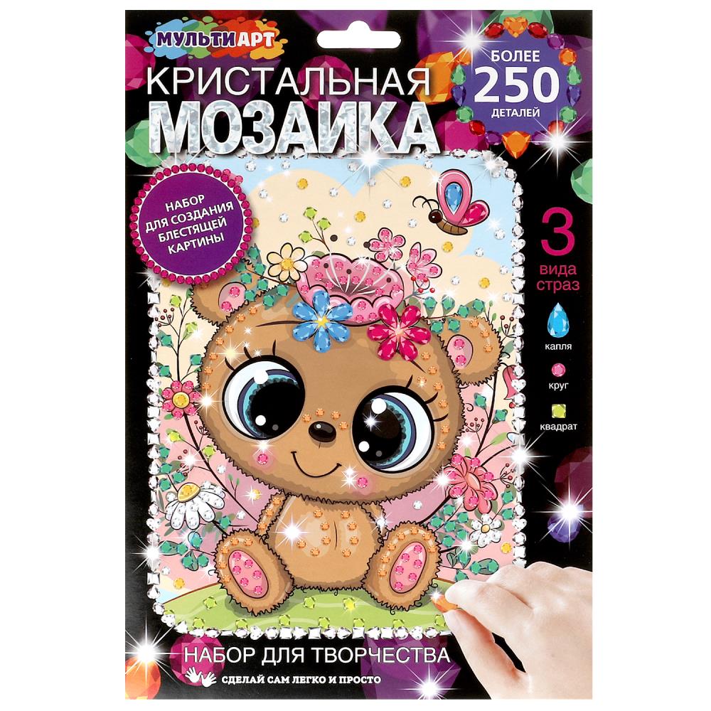 Кристальная мозаика 17х23 см. милый мишка MultiArt CRYST-108989