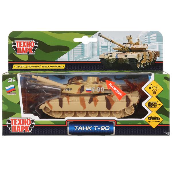 Машина металл свет-звук, Танк Т-90, 13 см. Технопарк SB-18-40(SL457)