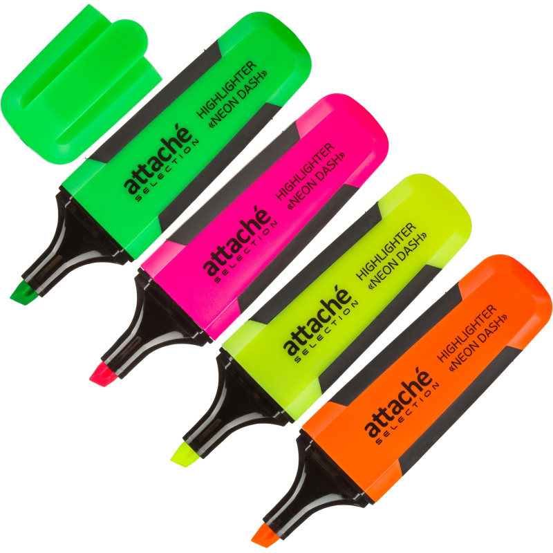 Набор текстовыделителей Attache Selection Neon Dash 1-5мм набор 4цв HL7010 1591144