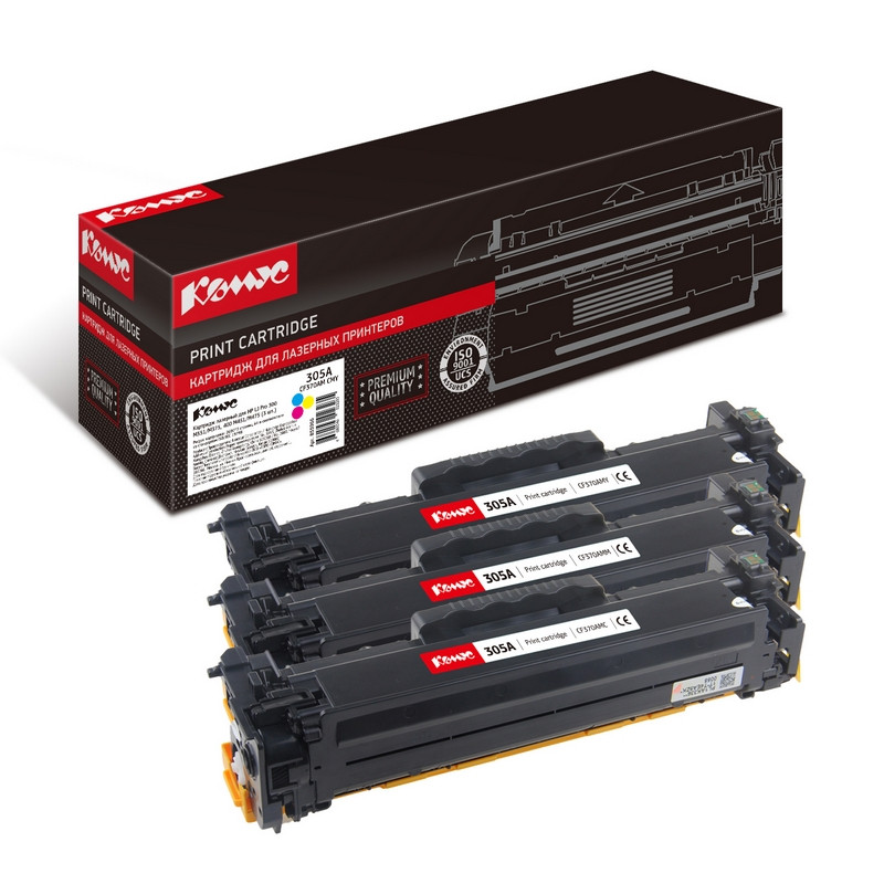Картридж лазерный Комус 305A CF370AM CMY для HP CLJ M351/M451(3шт/уп) 855966