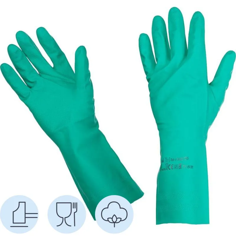Перчатки резиновые Vileda Profes нитрил зеленый рM 100801/174381,ПС Vileda Professional 515206