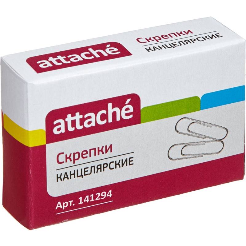 Скрепки Attache металлические никелированные 22 мм (100 штук в уп) 141294