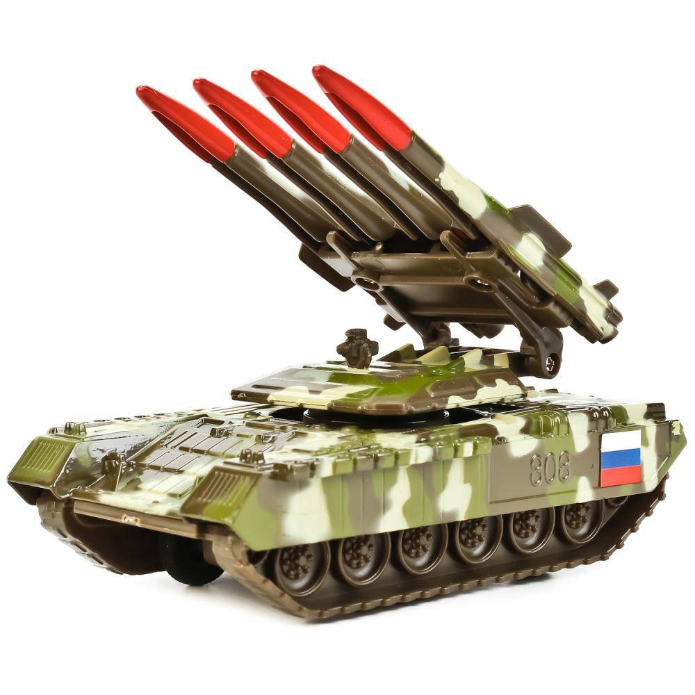 Танк металл. на инерции 12см, с ракетной установкой Технопарк SB-16-19-BUK-M-WB