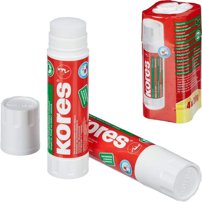 Клей-карандаш Kores 20 г (4 штуки в уп) 130249