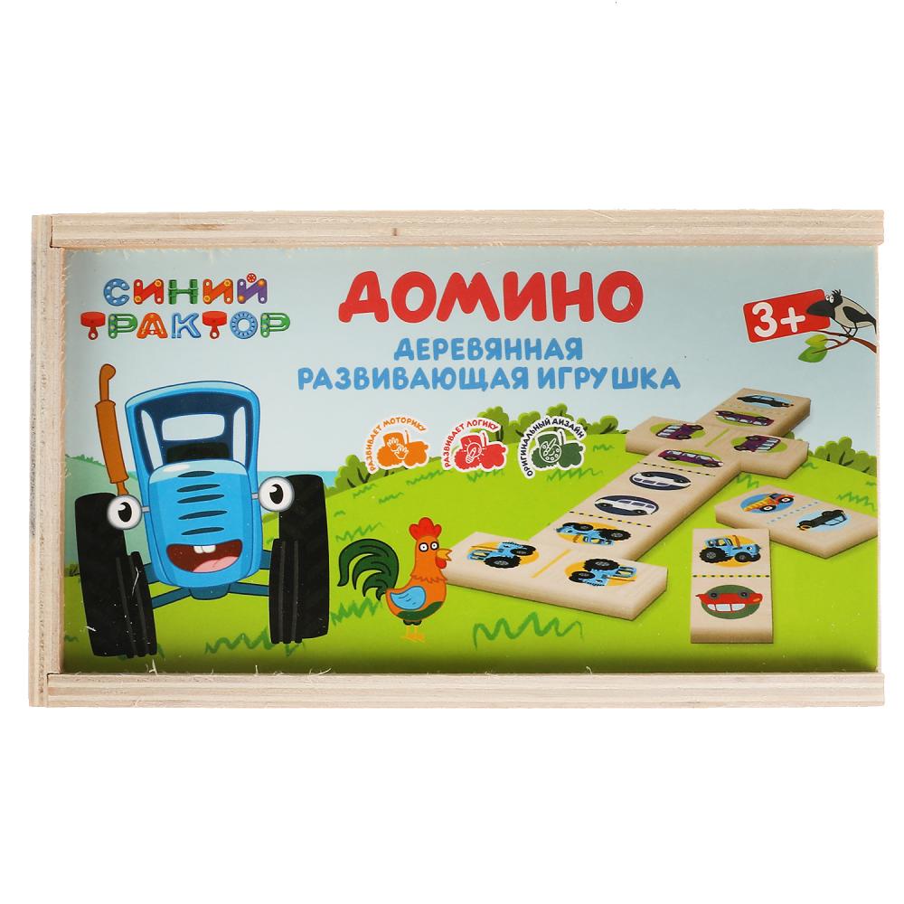Игрушка деревянная Синий Трактор домино Буратино игрушки из дерева W024-STR