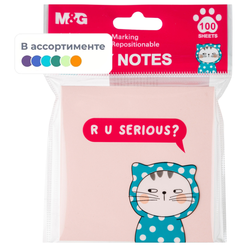 Стикеры с клеевым краем M&G So Many Cats, 76x76мм, 100 л, в асс. 1773930 AS33V119