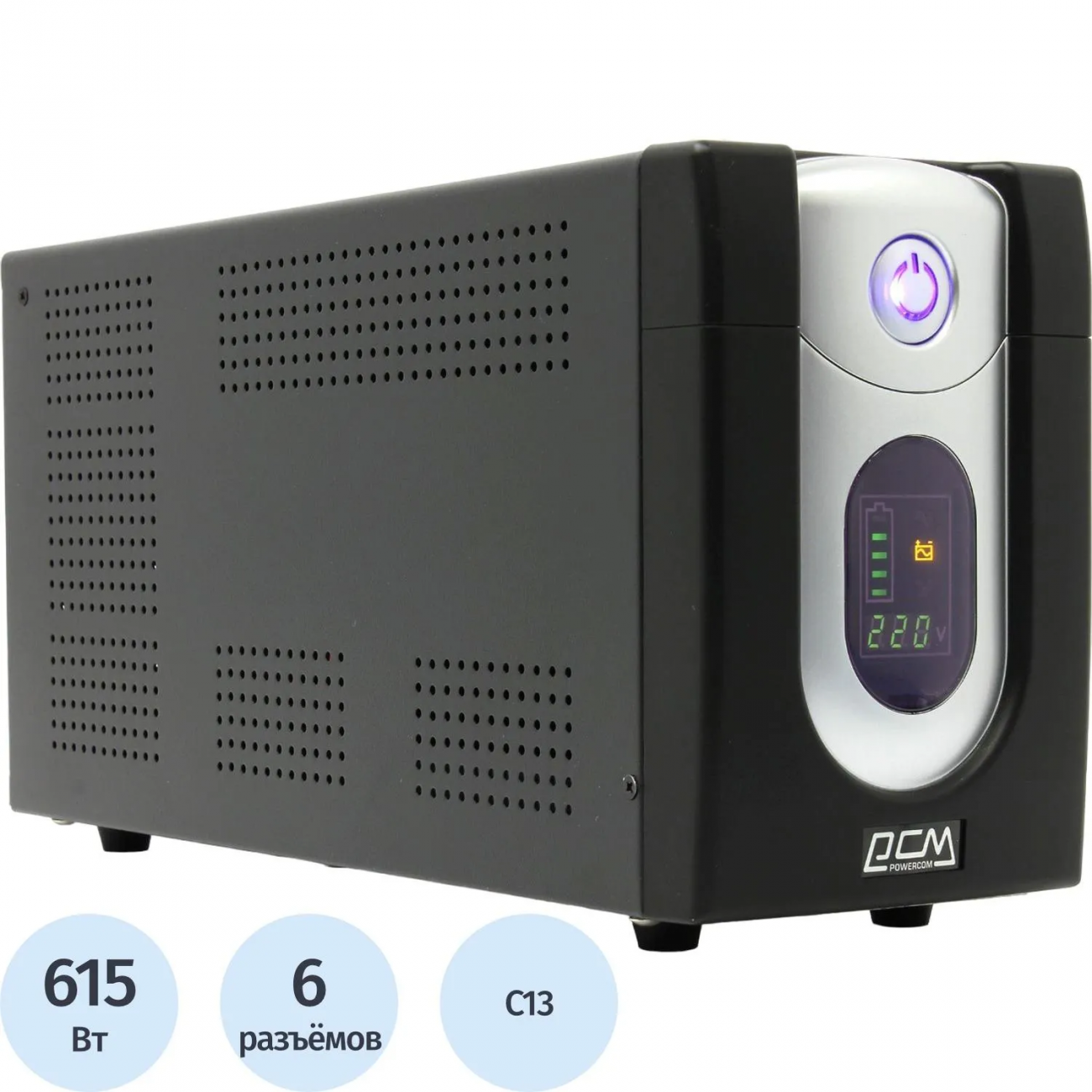 ИБП Powercom IMPERIAL IMD-1025AP, Line-Int, 1025VA/615W, 6xIC13, LCD, USB 1986666