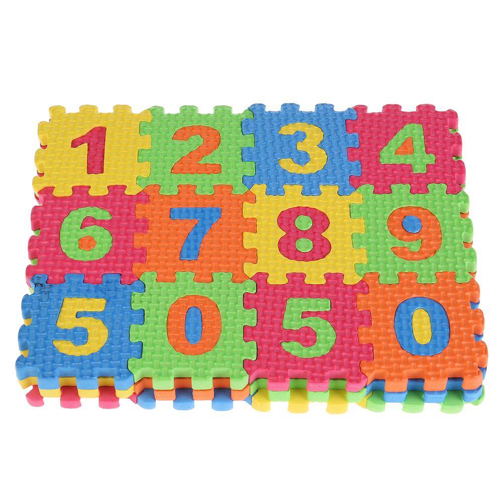 Мини-Коврик сборный Союзмультфильм с цифрами, 36 эл. 5x5 см (15*20см) Играем вместе D18587NUM-CRT
