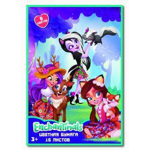 Бумага цветная Enchantimals, 16 листов, 8 цветов, размер 29х20,5 см Centrum 88684