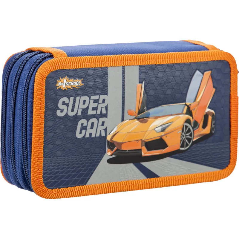 Пенал Комус Класс Super car 3 отд. выборочный лак, 190x110 мм, ПКК 12-19 1557065