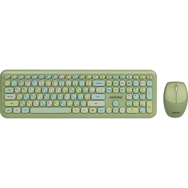Набор клавиатура+мышь Smartbuy мультимедийный, зеленый (SBC-666395AG-G) 2001797