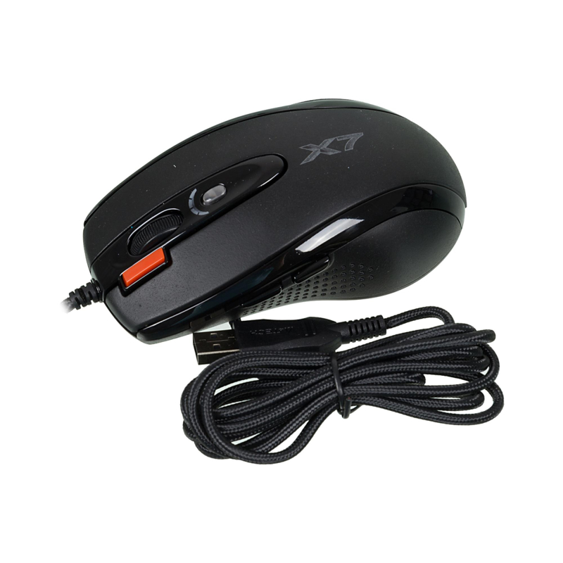 Мышь компьютерная A4Tech XL-750BK черный лазерная (3600dpi) USB2.0 (6кн) 1729862 XL-750BK USB